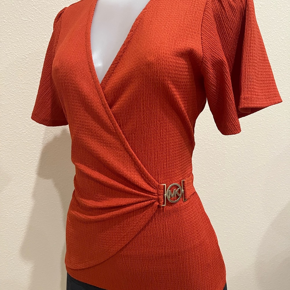 Michael by Michael Kors Women’s blouse with metallic logo decoration. New